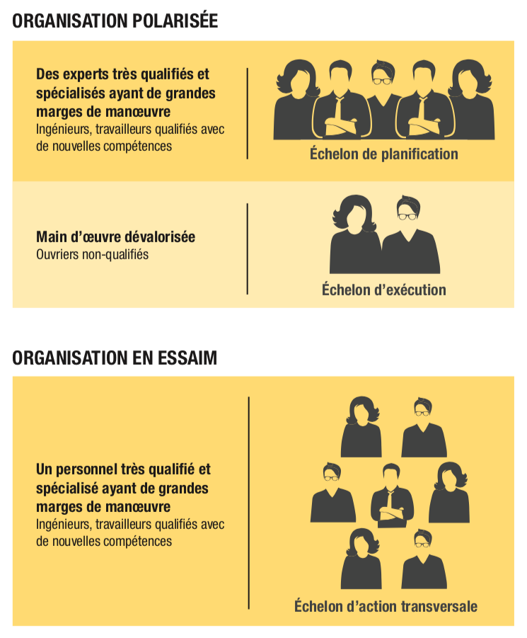 Graphique 5. Organisation polarisée versus en essaim