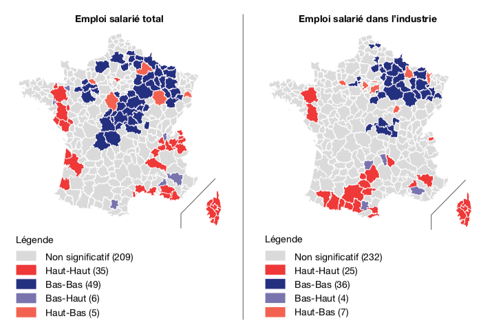 Figure 11 – Effets de débordement de la variation de l’emploi entre 2009 et 2015